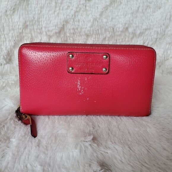 Kate Spade Wellesley Neda Pink Zip Around Wallet - Picture 1 of 6